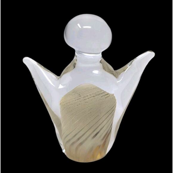 Art Glass Angel Wings Up Paperweight Abstract Figurine - Picture 1 of 8